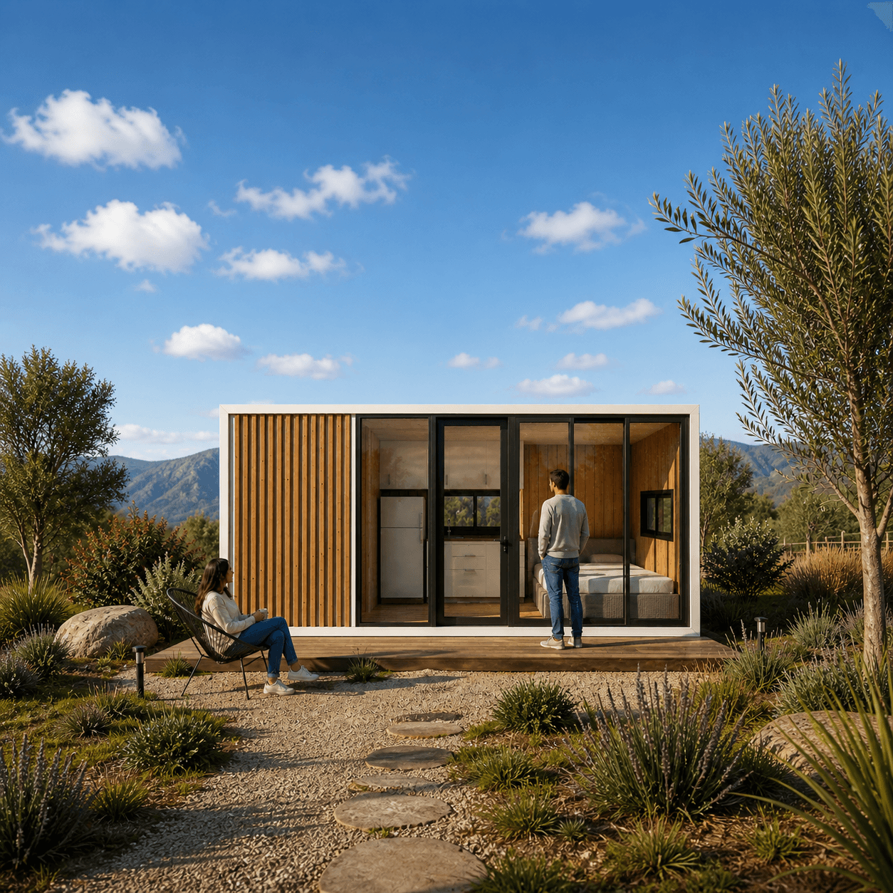 Módulo de madera instalado en parcela — Constructora BDM