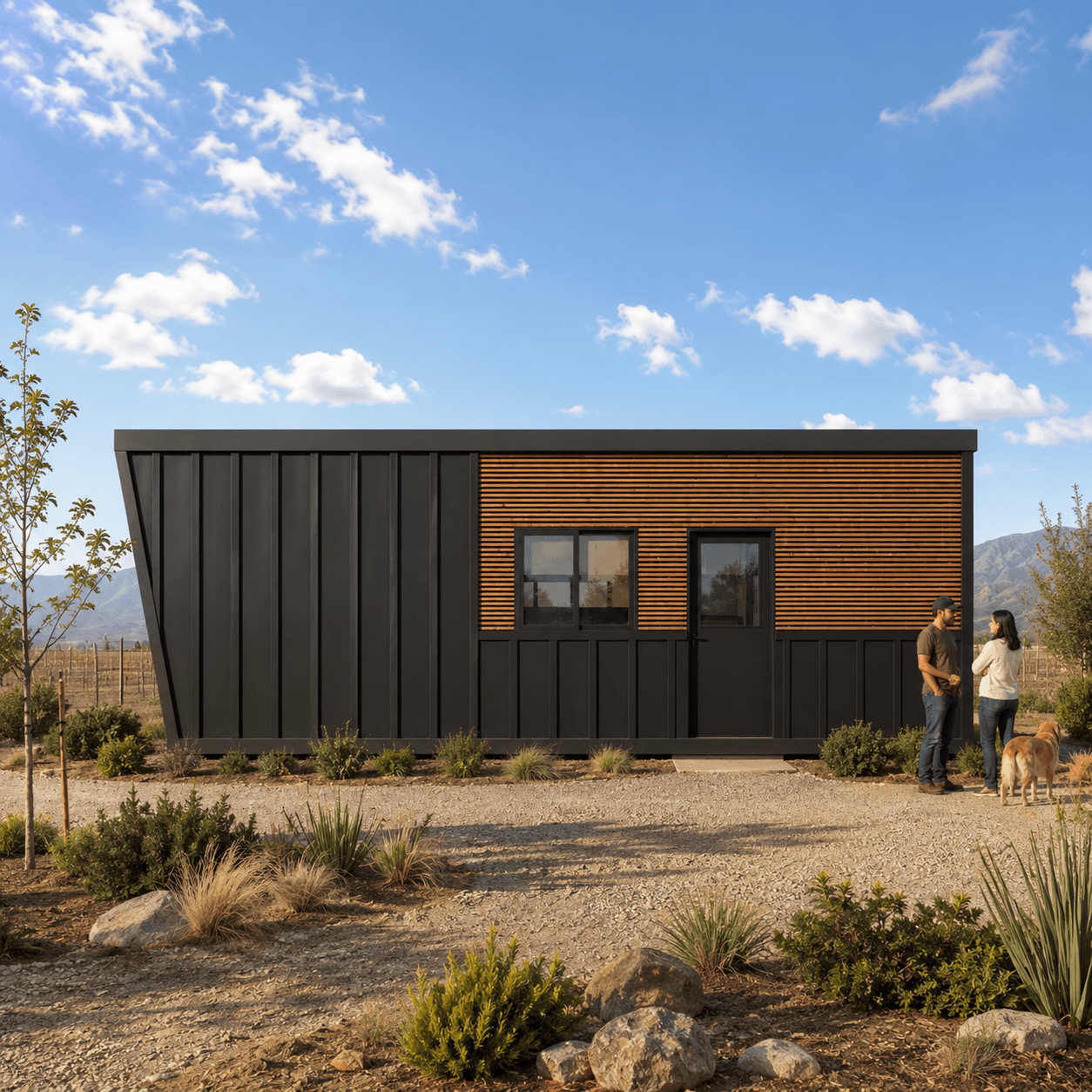 Tiny house de madera con terraza en parcela — Constructora BDM